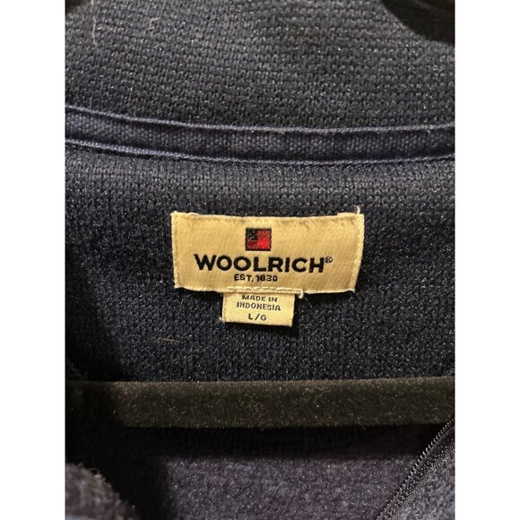 Woolrich Sweater Jacket Pullover Men's L/G Blue Fleece Half Zip Mock Neck - Picture 4 of 11